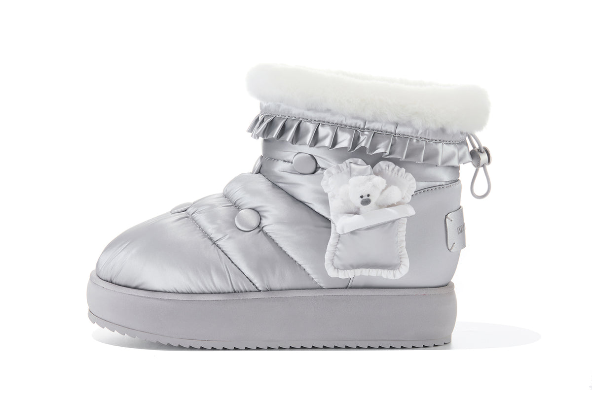 13DE MARZO Nighty Night Bear Snow Boots Silver