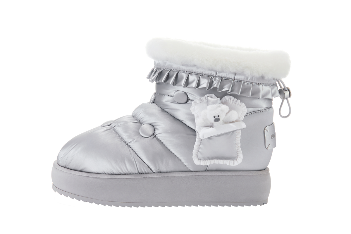 13DE MARZO Nighty Night Bear Snow Boots Silver