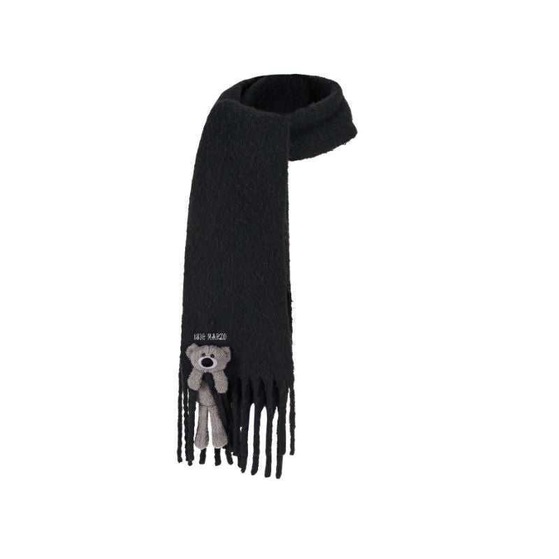 13DE MARZO Doozoo Fleece Scarf Black - 13DE MARZO