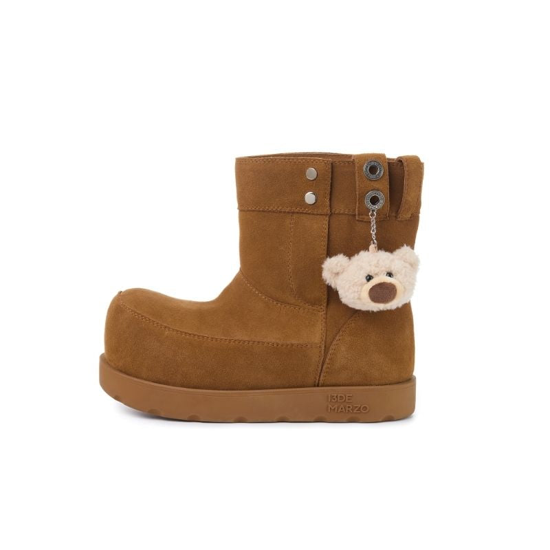 13DE MARZO Logo Snow Boots Khaki - 13DE MARZO