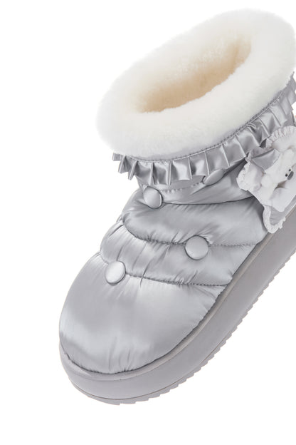 13DE MARZO Nighty Night Bear Snow Boots Silver