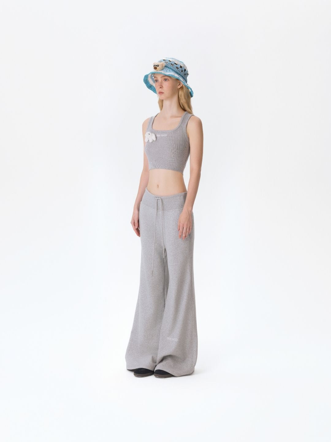 13DE MARZO Base Wide Flare Pants Grey - 13DE MARZO