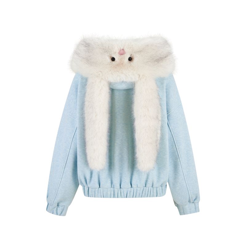 13DE MARZO Doozoo Zipper Hoodie Blue - 13DE MARZO