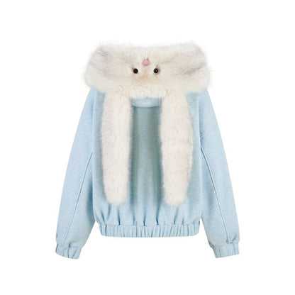 13DE MARZO Doozoo Zipper Hoodie Blue - 13DE MARZO