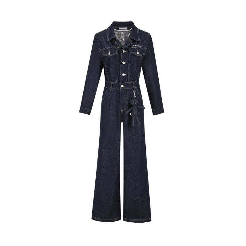 13DE MARZO Bear Denim Jumpsuit Navy Blue - 13DE MARZO