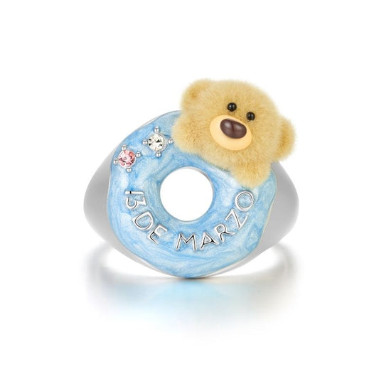13DE MARZO Donut Bear Ring Silver - 13DE MARZO