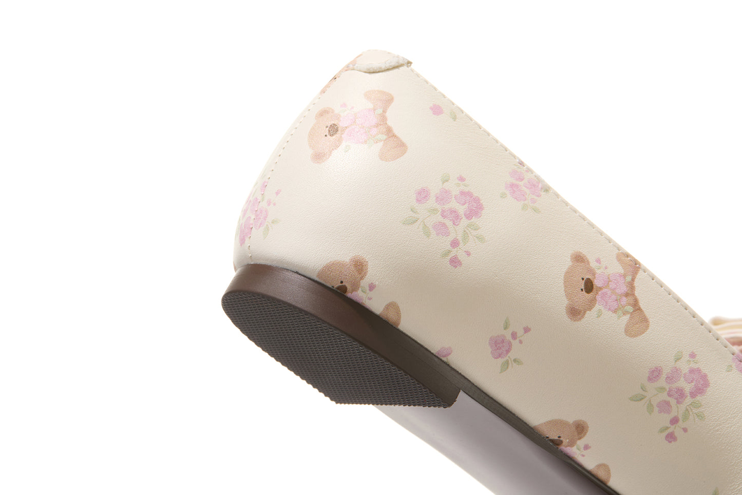 13DE MARZO Floral-Print Lined Ballet Flats Beige