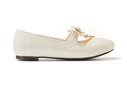 13DE MARZO Floral-Print Lined Ballet Flats White