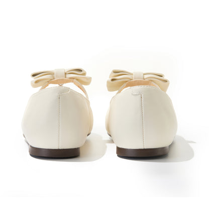 13DE MARZO Floral-Print Lined Ballet Flats White