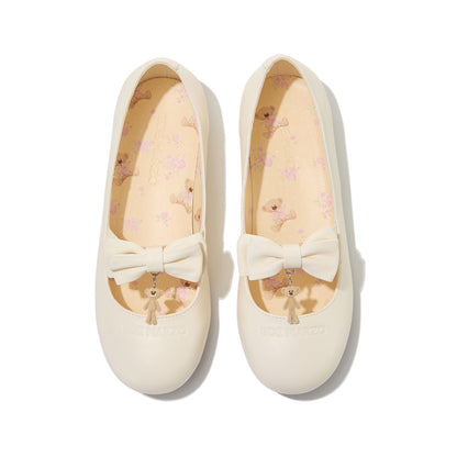 13DE MARZO Floral-Print Lined Ballet Flats White