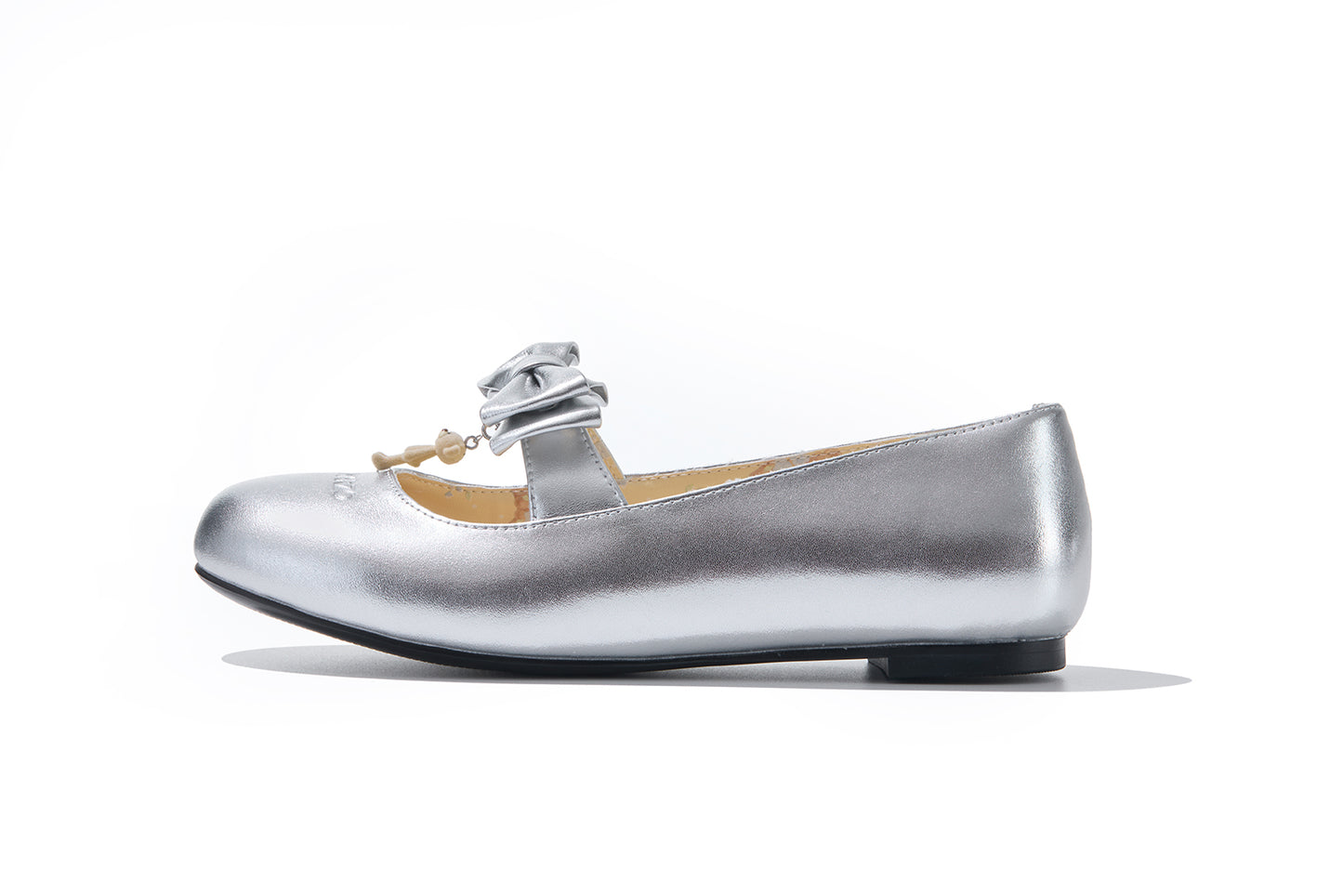 13DE MARZO Floral-Print Lined Ballet Flats Silver