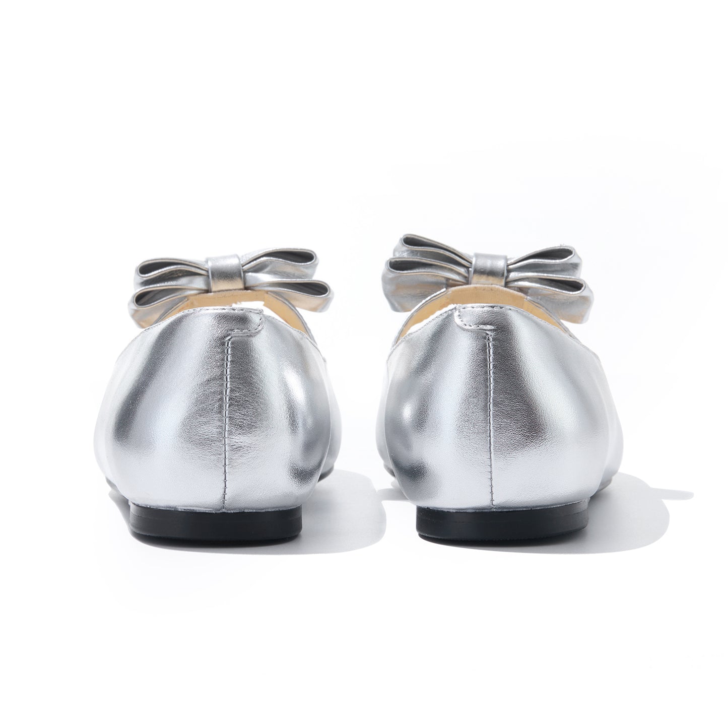 13DE MARZO Floral-Print Lined Ballet Flats Silver
