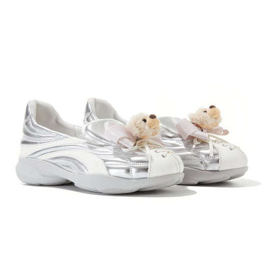 13DE MARZO Ballet Bear Sneakers Silver