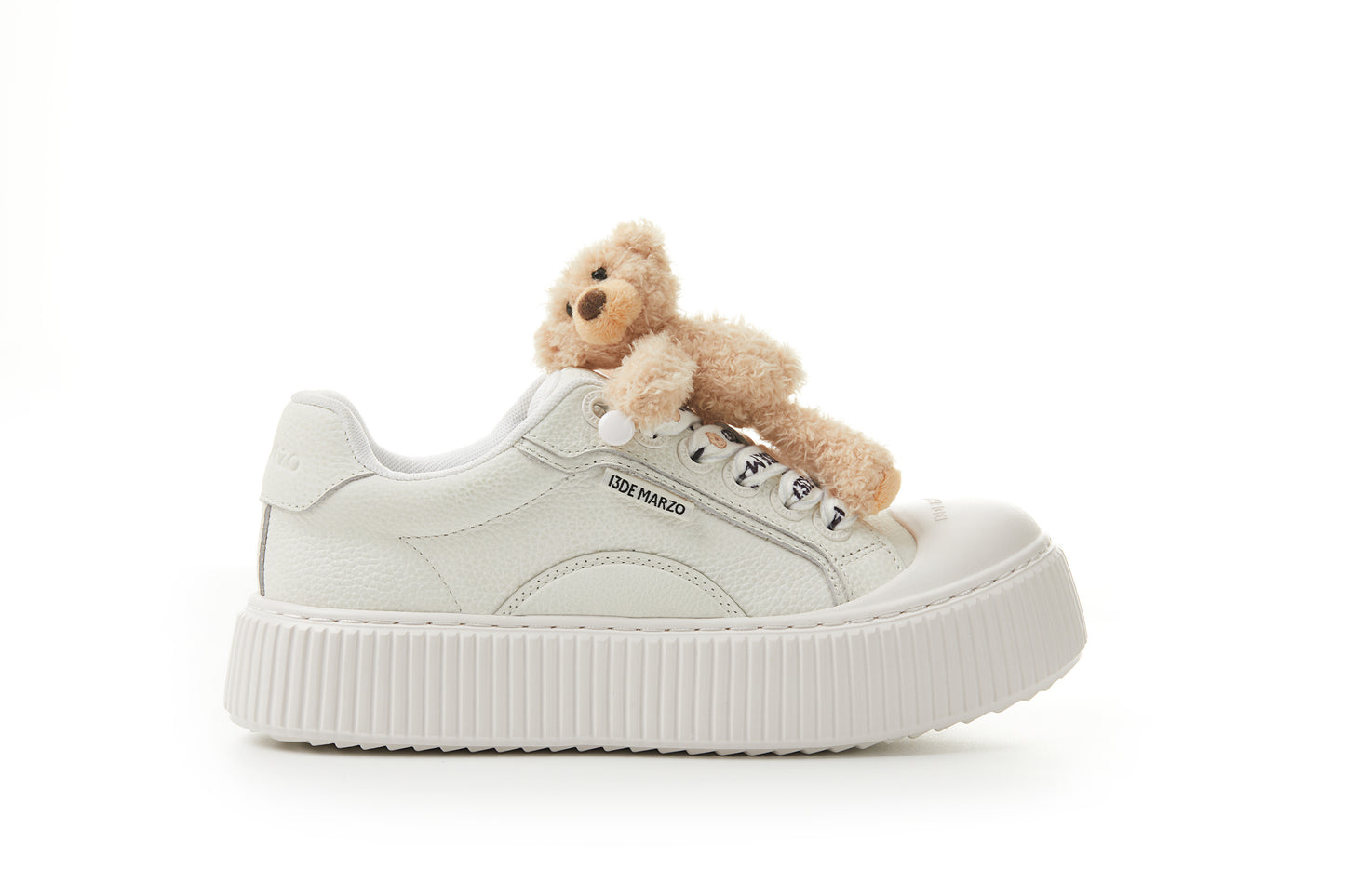 13DE MARZO Bear Logo Lace Platform Shoes