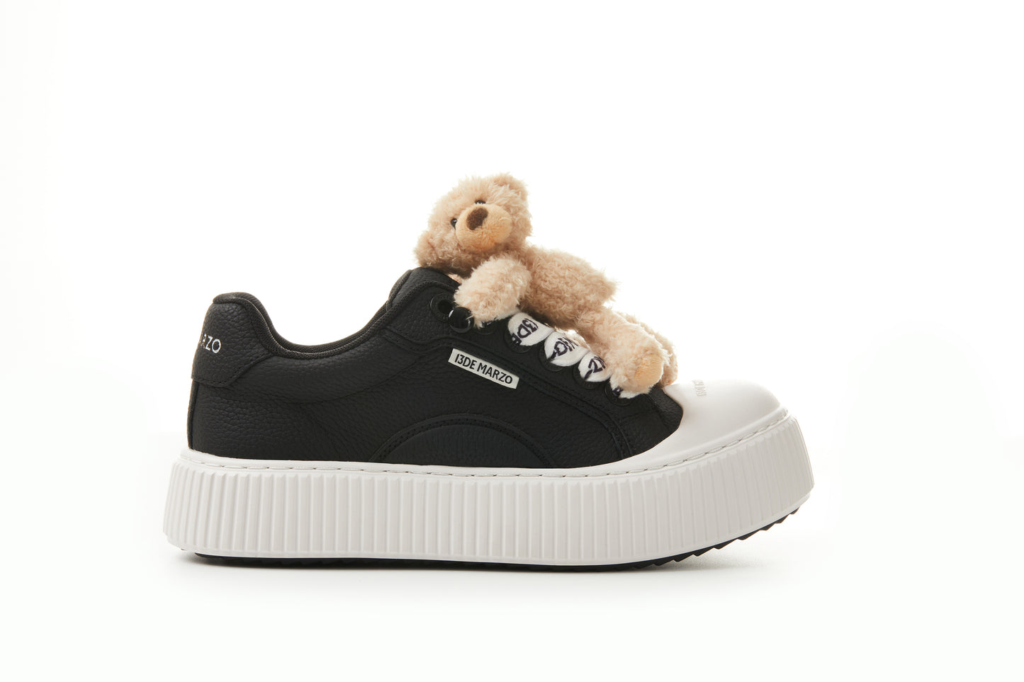 13DE MARZO Bear Logo Lace Platform Shoes