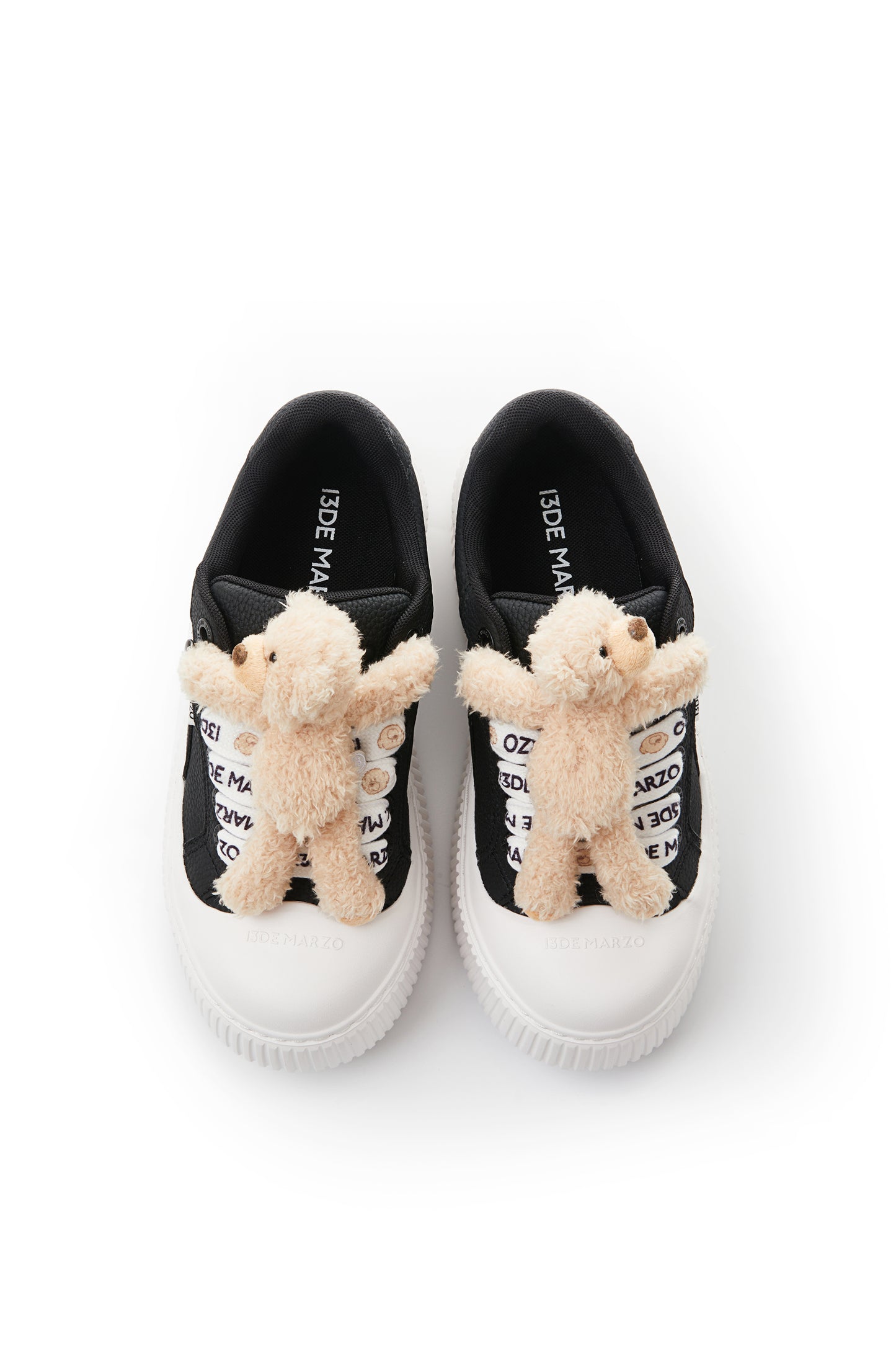 13DE MARZO Bear Logo Lace Platform Shoes