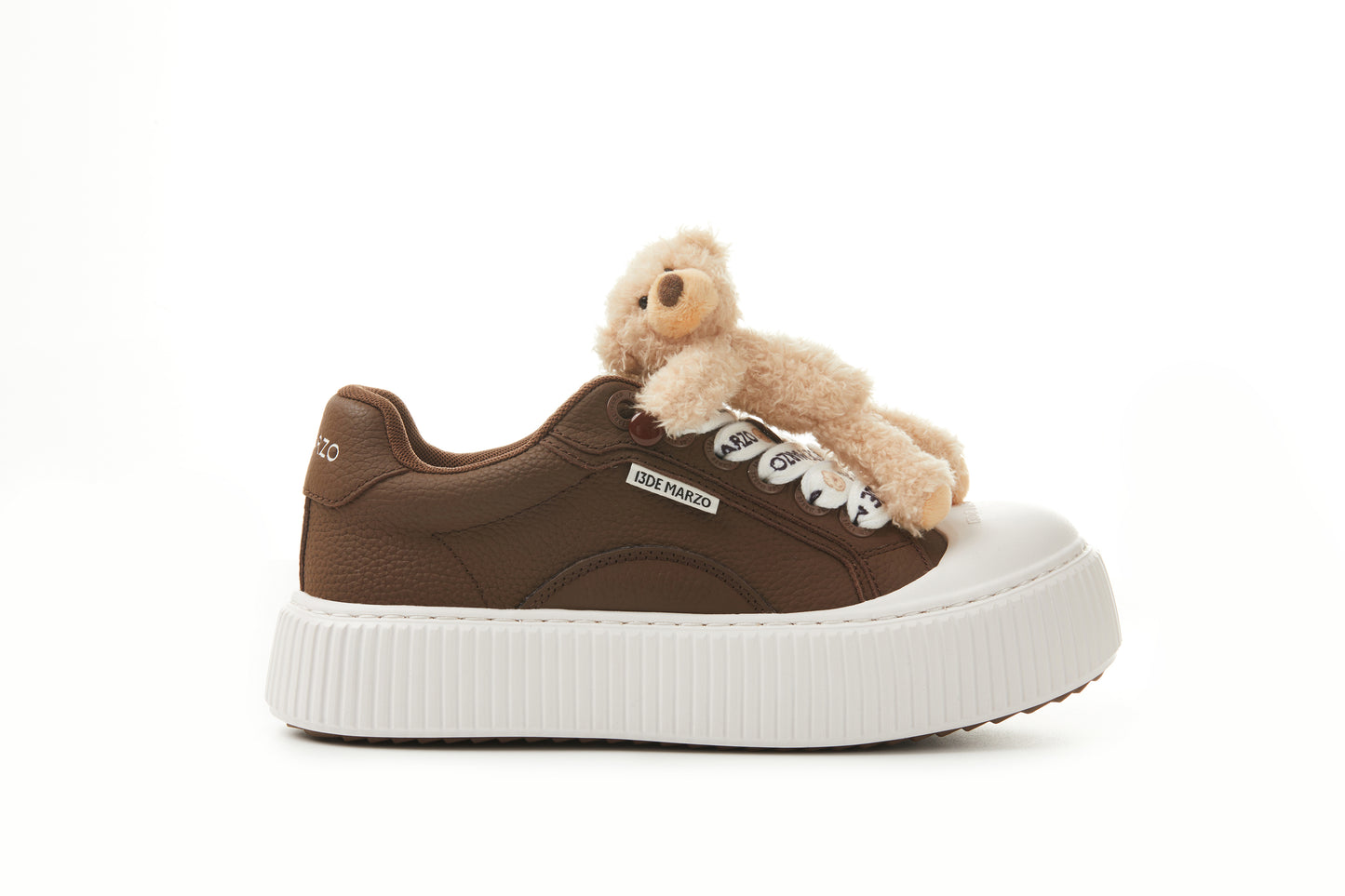 13DE MARZO Bear Logo Lace Platform Shoes