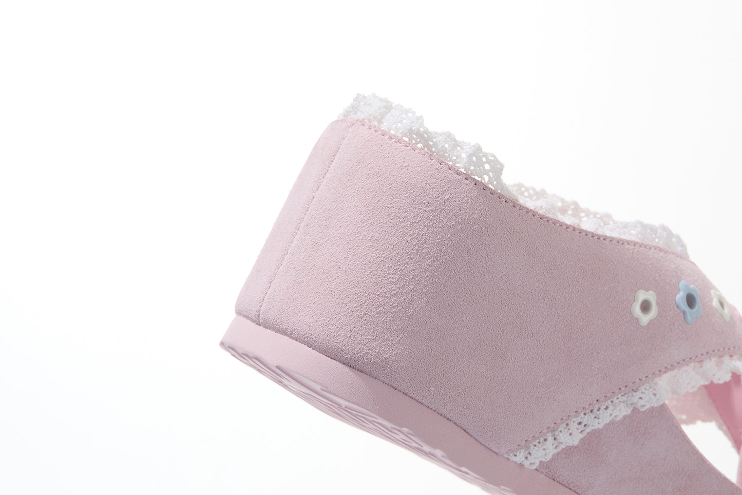 13DE MARZO Mini Bear Lace Trimmed Flip Flops Pink