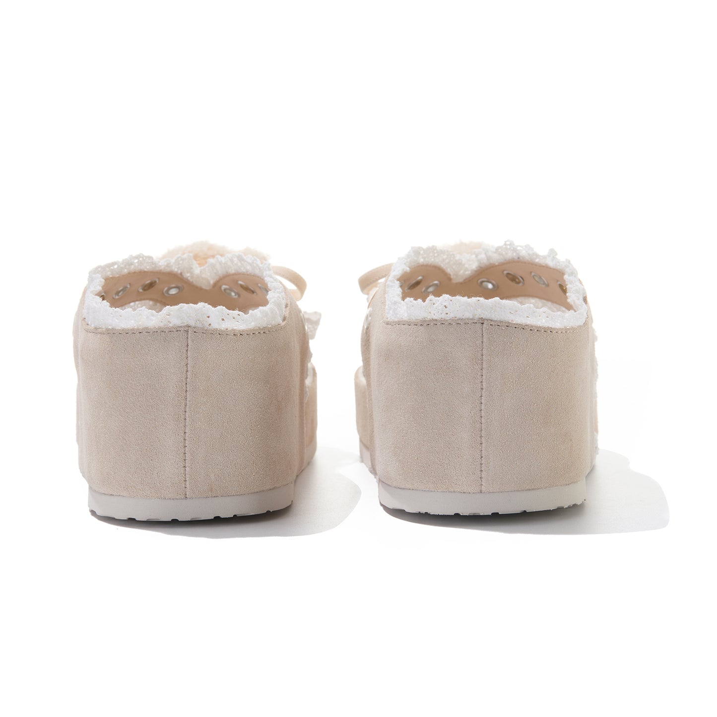 13DE MARZO Mini Bear Lace Trimmed Flip Flops Sand