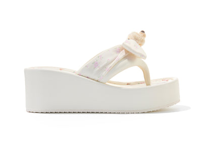 13DE MARZO Floral-print Wedge Sandals Pink