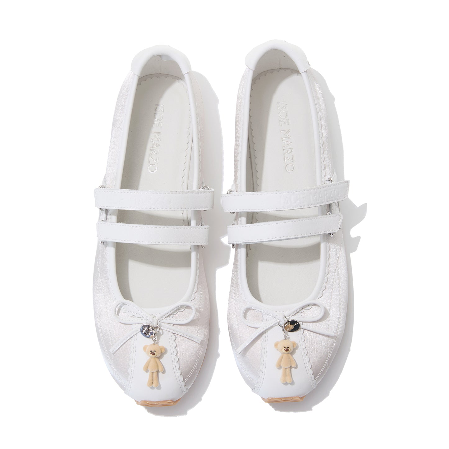 13DE MARZO Mini Bear Ballet Mary Janes Silver
