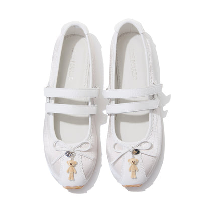 13DE MARZO Mini Bear Ballet Mary Janes Silver