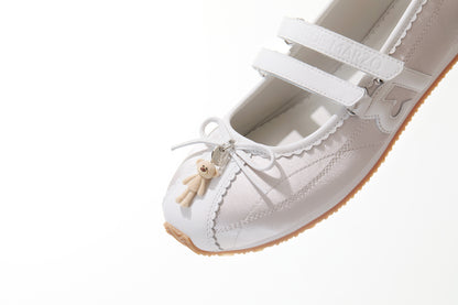 13DE MARZO Mini Bear Ballet Mary Janes Silver