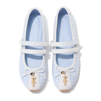 13DE MARZO Mini Bear Ballet Mary Janes Blue