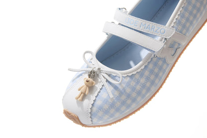 13DE MARZO Mini Bear Ballet Mary Janes Blue