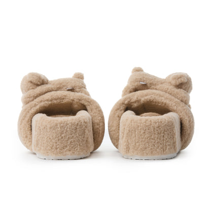 13DE MARZO Bear Flip-top Fur Slippers - 13DE MARZO