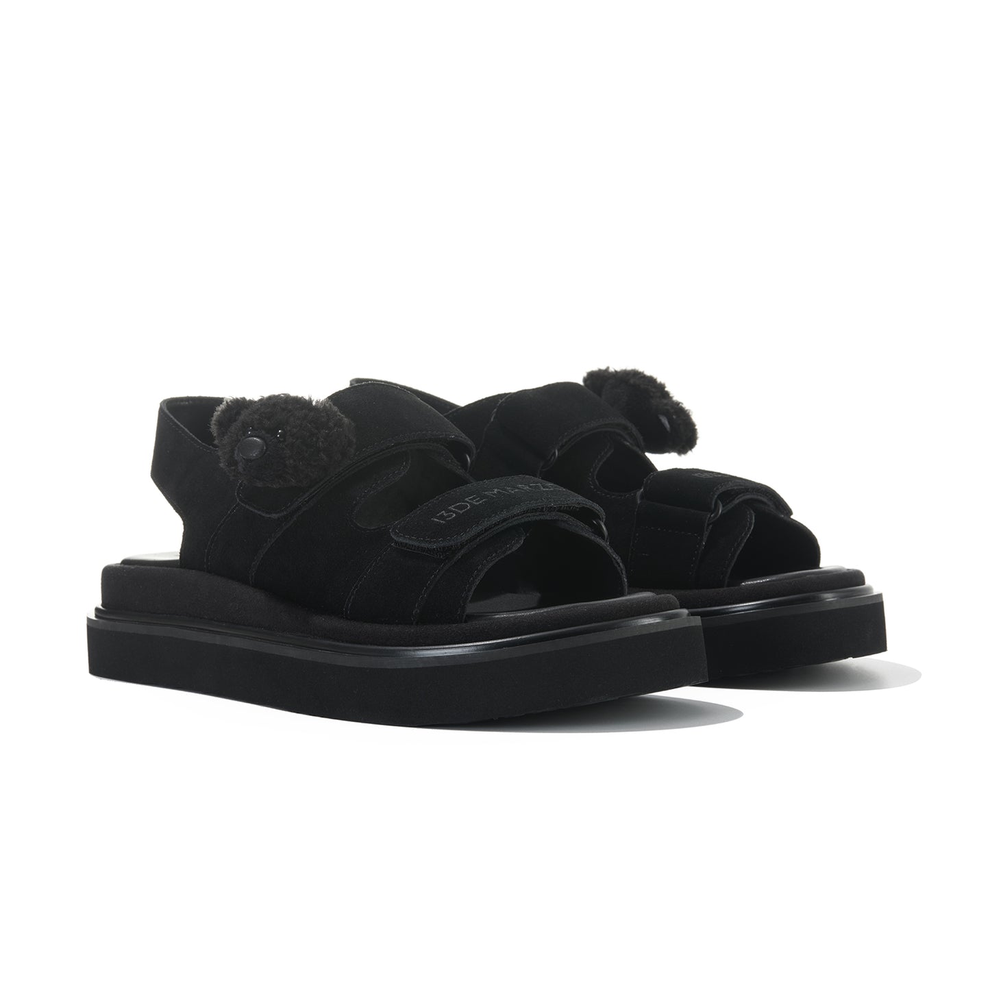 13DE MARZO Doozoo Bear Sandals Black