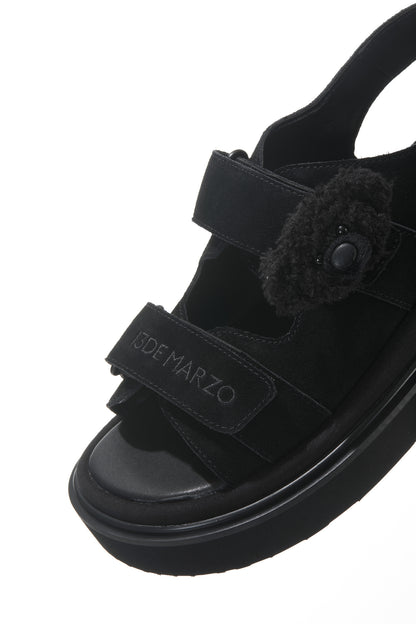 13DE MARZO Doozoo Bear Sandals Black