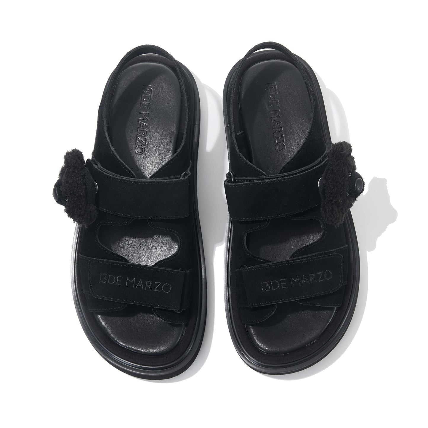 13DE MARZO Doozoo Bear Sandals Black