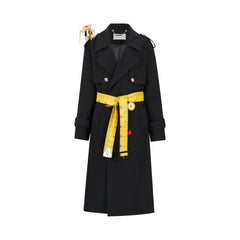 13DE MARZO Tailor Bear Ruler Trench Coat Black