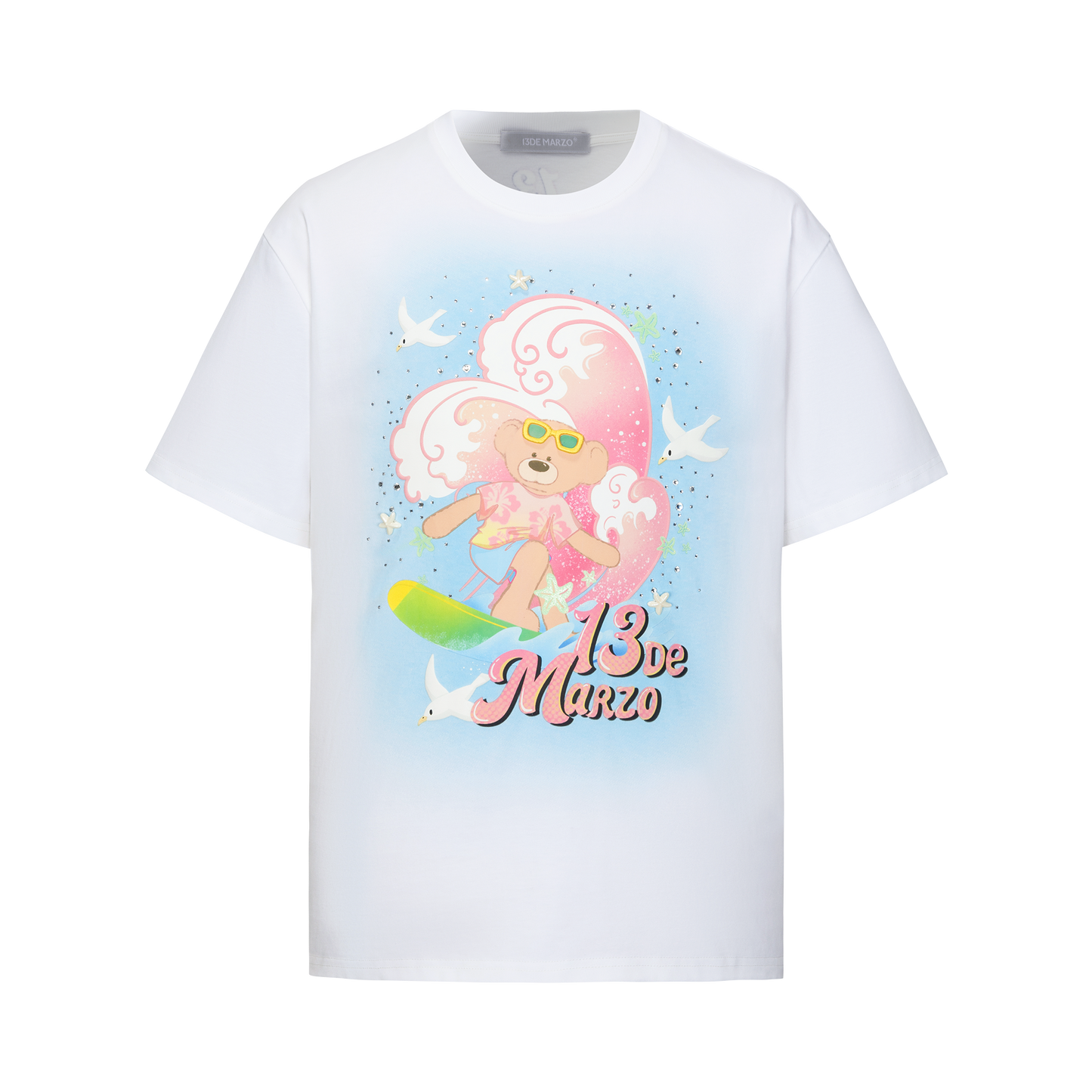 13DE MARZO Island Style Surfing Bear T-Shirt - 13DE MARZO