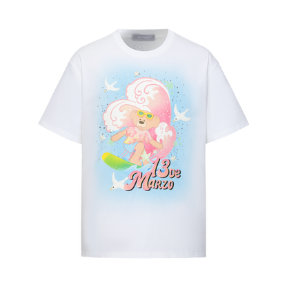 13DE MARZO Island Style Surfing Bear T-Shirt - 13DE MARZO