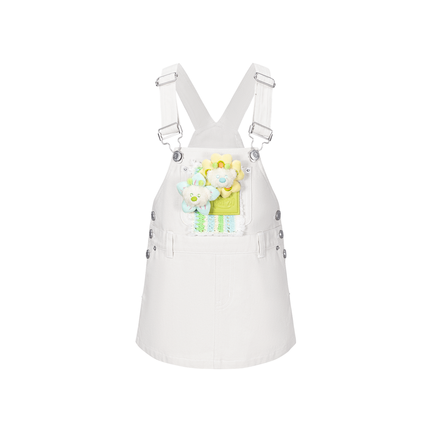 13DE MARZO Floral BabyBear Overall White - 13DE MARZO