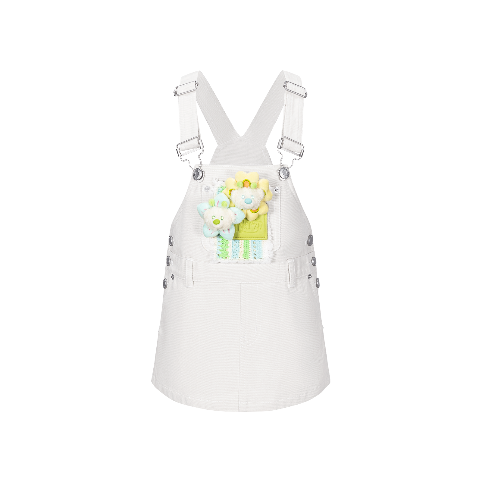 13DE MARZO Floral BabyBear Overall White - 13DE MARZO