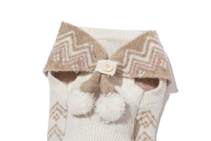 13DE MARZO Pet Cape Sweater Khaki