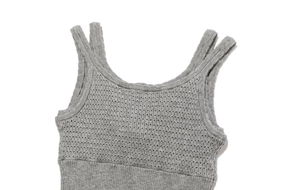 13DE MARZO Two-piece Style Lace-up Sleeveless Top Grey