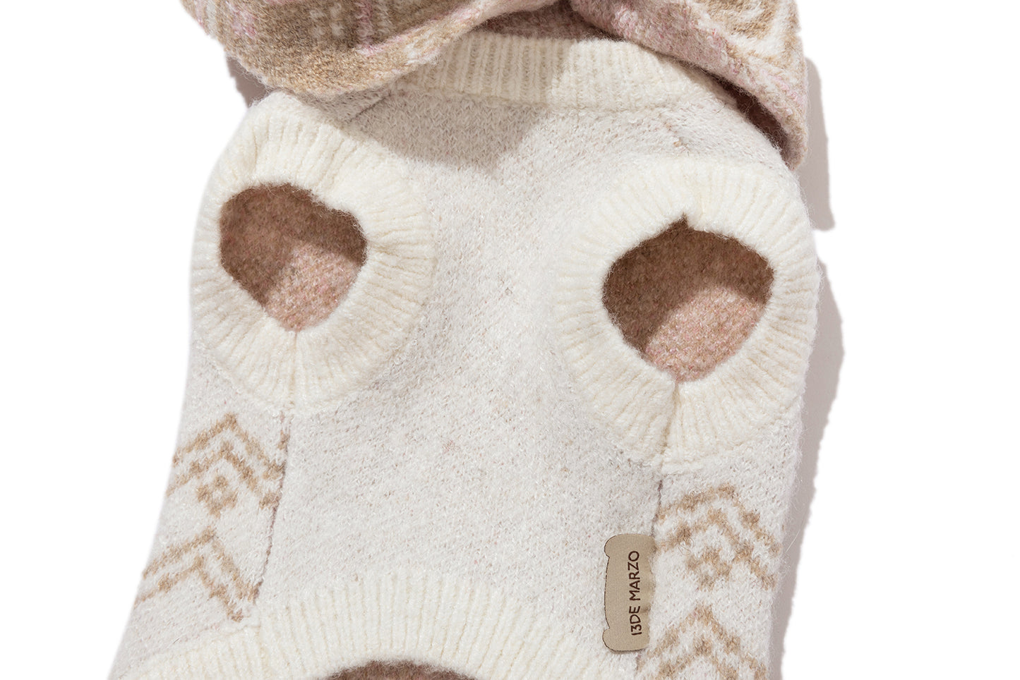 13DE MARZO Pet Cape Sweater Khaki