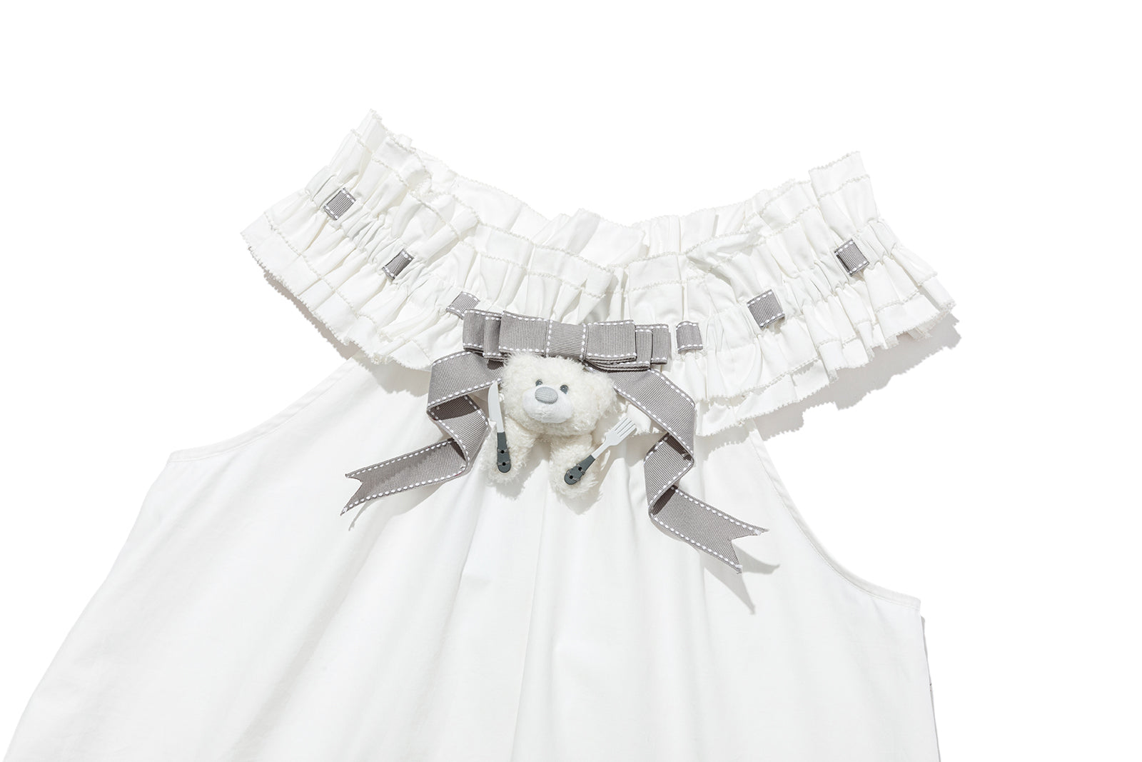 13DE MARZO Smocked Lace Trim Vest - 13DE MARZO