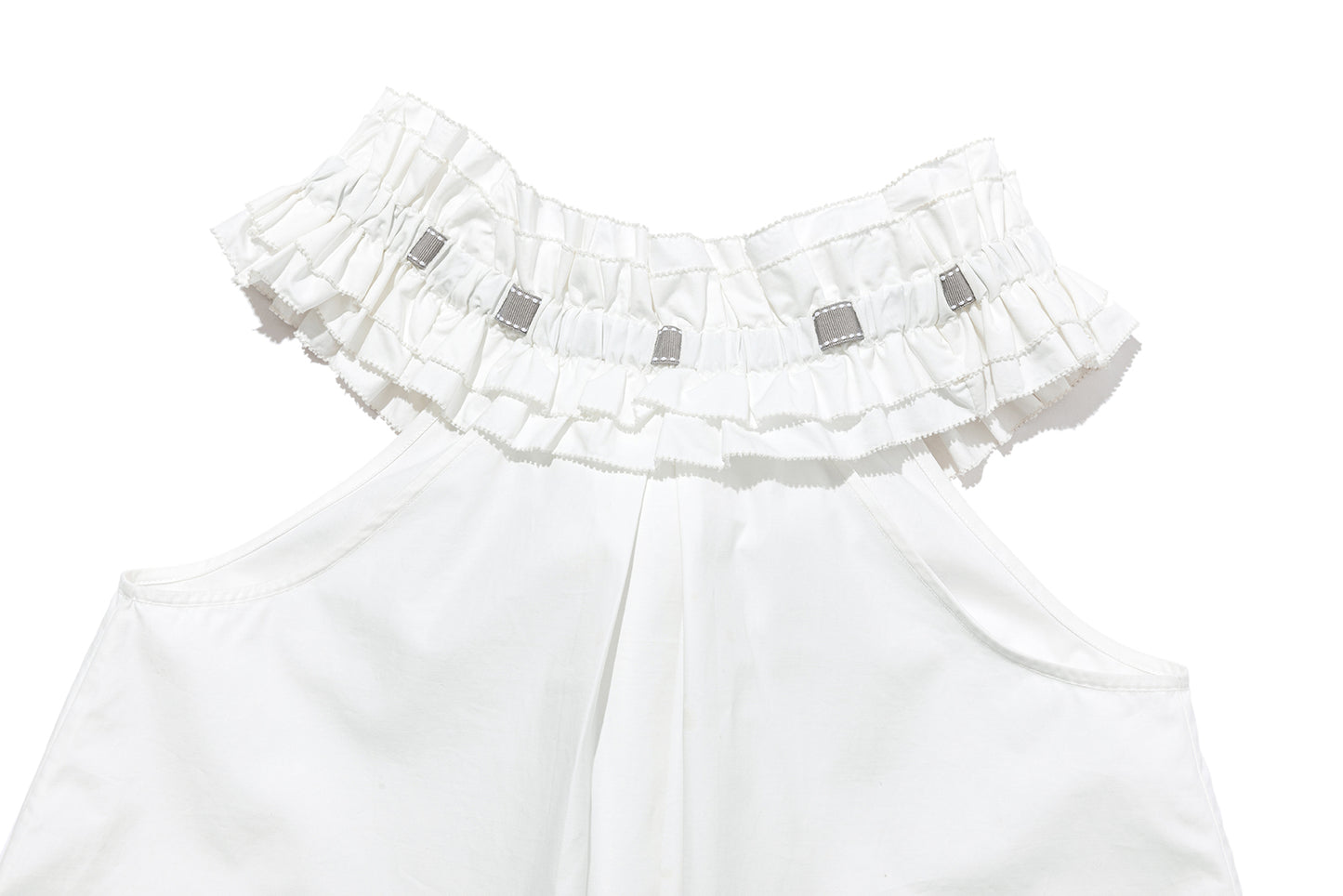 13DE MARZO Smocked Lace Trim Vest - 13DE MARZO