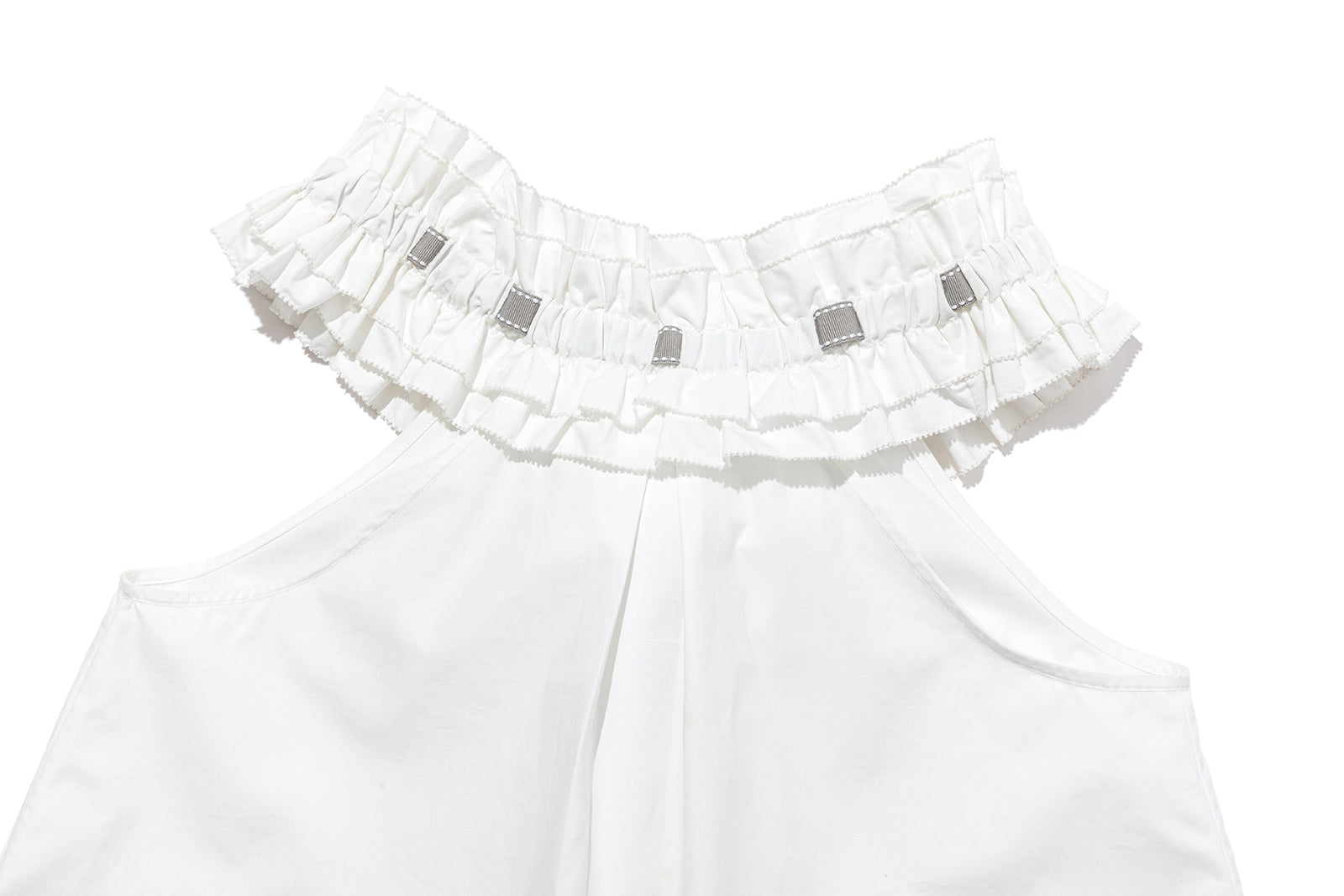 13DE MARZO Smocked Lace Trim Vest - 13DE MARZO