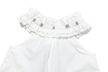 13DE MARZO Smocked Lace Trim Vest - 13DE MARZO