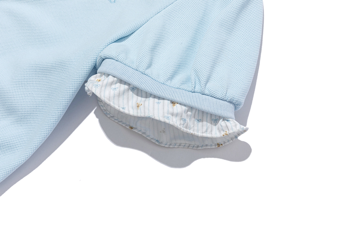 13DE MARZO Smocked Puff Sleeve Polo Style T-shirt - 13DE MARZO