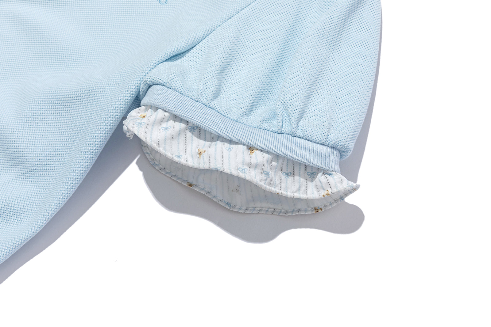 13DE MARZO Smocked Puff Sleeve Polo Style T-shirt - 13DE MARZO