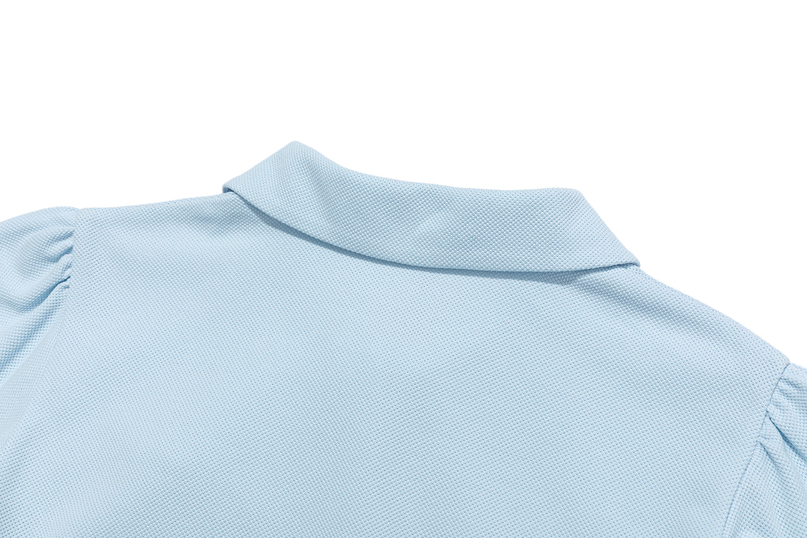 13DE MARZO Smocked Puff Sleeve Polo Style T-shirt - 13DE MARZO