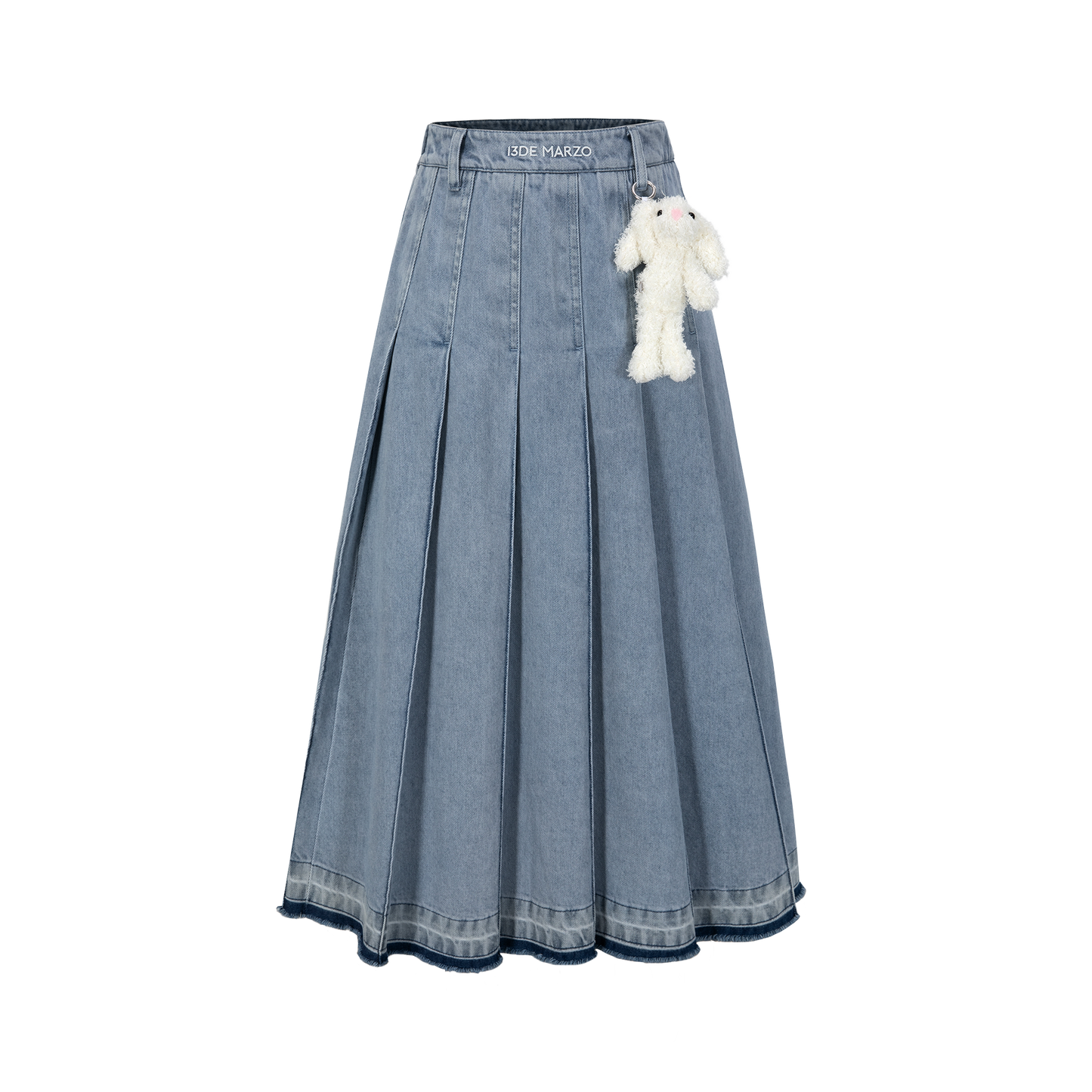 13DE MARZO Doozoo Accordion Pleated Denim Dress