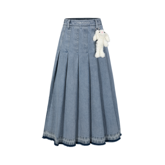 13DE MARZO Doozoo Accordion Pleated Denim Dress